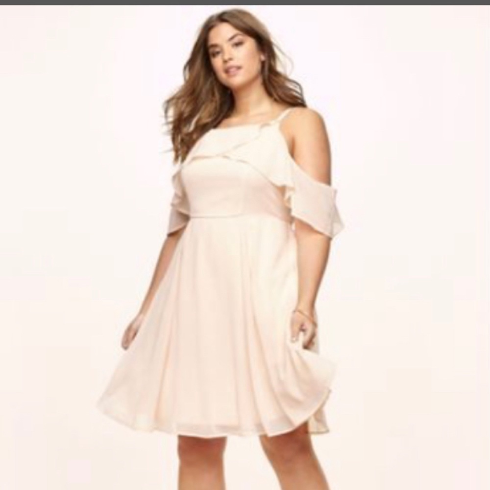 Loralette Off-the-Shoulder Ruffle Chiffon Dress